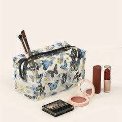 Butterfly Pattern Clear Makeup Bag Travel Waterproof Cosmetic Pouch