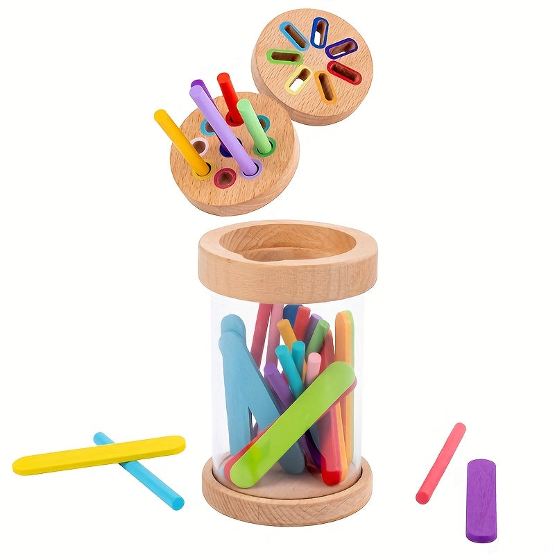 Wooden Recognition Sticks for Toddlers - Sensory Training Educational Toy