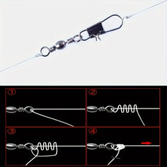 30pcs Fishhook Connectors Barrel Swivel Safety Snap Solid Ring Fishing