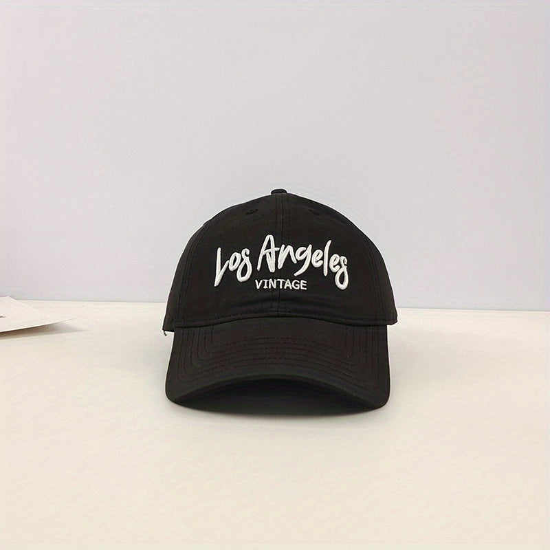 LA Embroidery Baseball Cap Vintage Solid Cotton Dad Hat Unisex