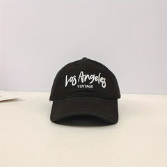 LA Embroidery Baseball Cap Vintage Solid Cotton Dad Hat Unisex