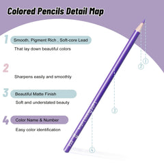 CCFoud 72 Colored Pencils Set with Canvas Wrap