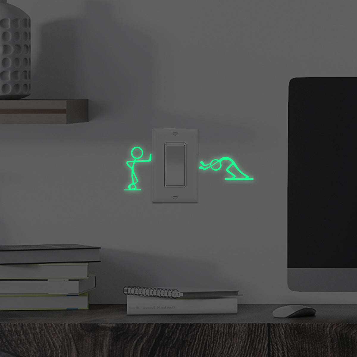Luminous Cartoon Switch Sticker Glow In The Dark Kid Sticker