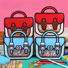 10pcs School Bag Shape Gift Bags Jewelry Bags Treats Bags for Kids' Birthdays