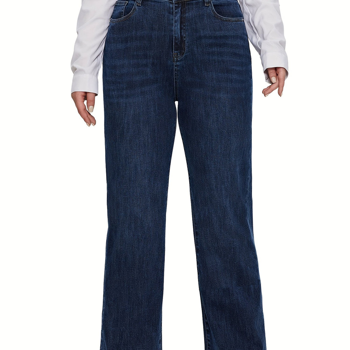 Button Fly Wide Leg Jeans