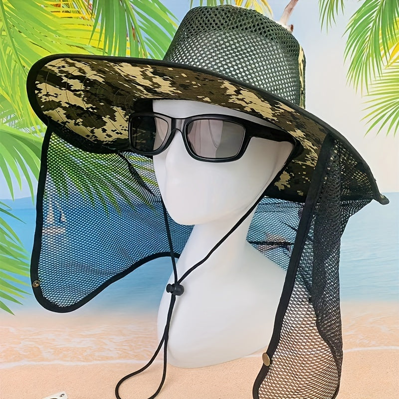 Big Brim Half Net Sun Hat UV Protection Breathable Quick Drying Hat