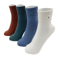 Embroidered Puppy Mid-Calf Socks