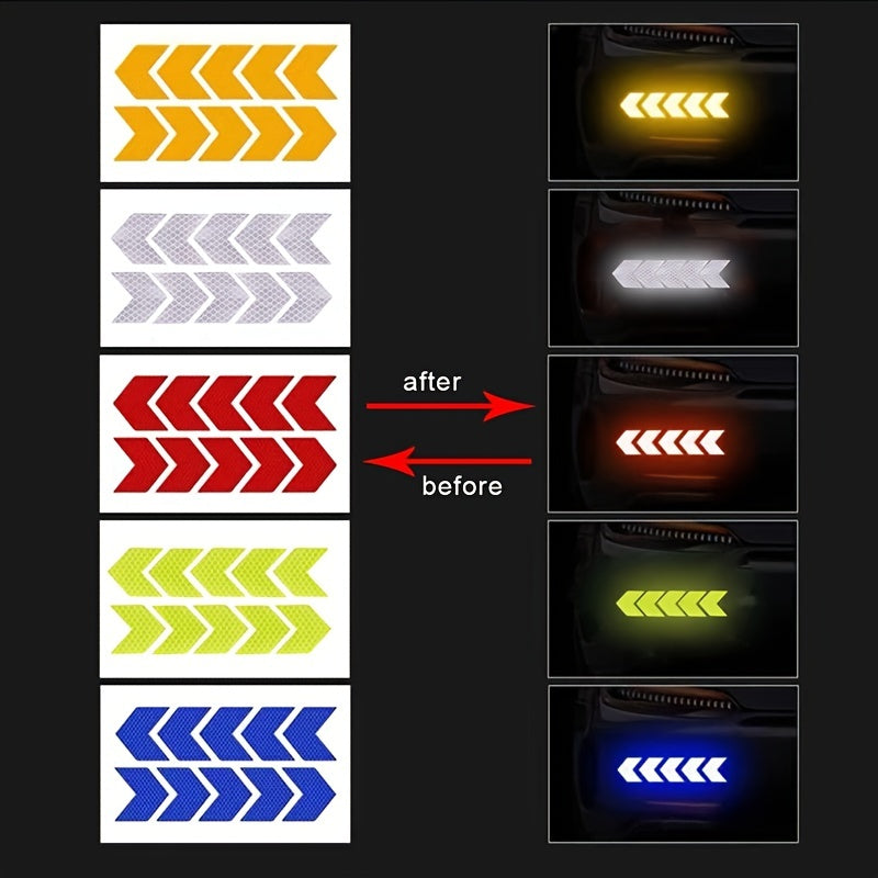 10pcs Arrow Reflective Sticker Set Bike Frame Car Motorcycle Bicycle Decal