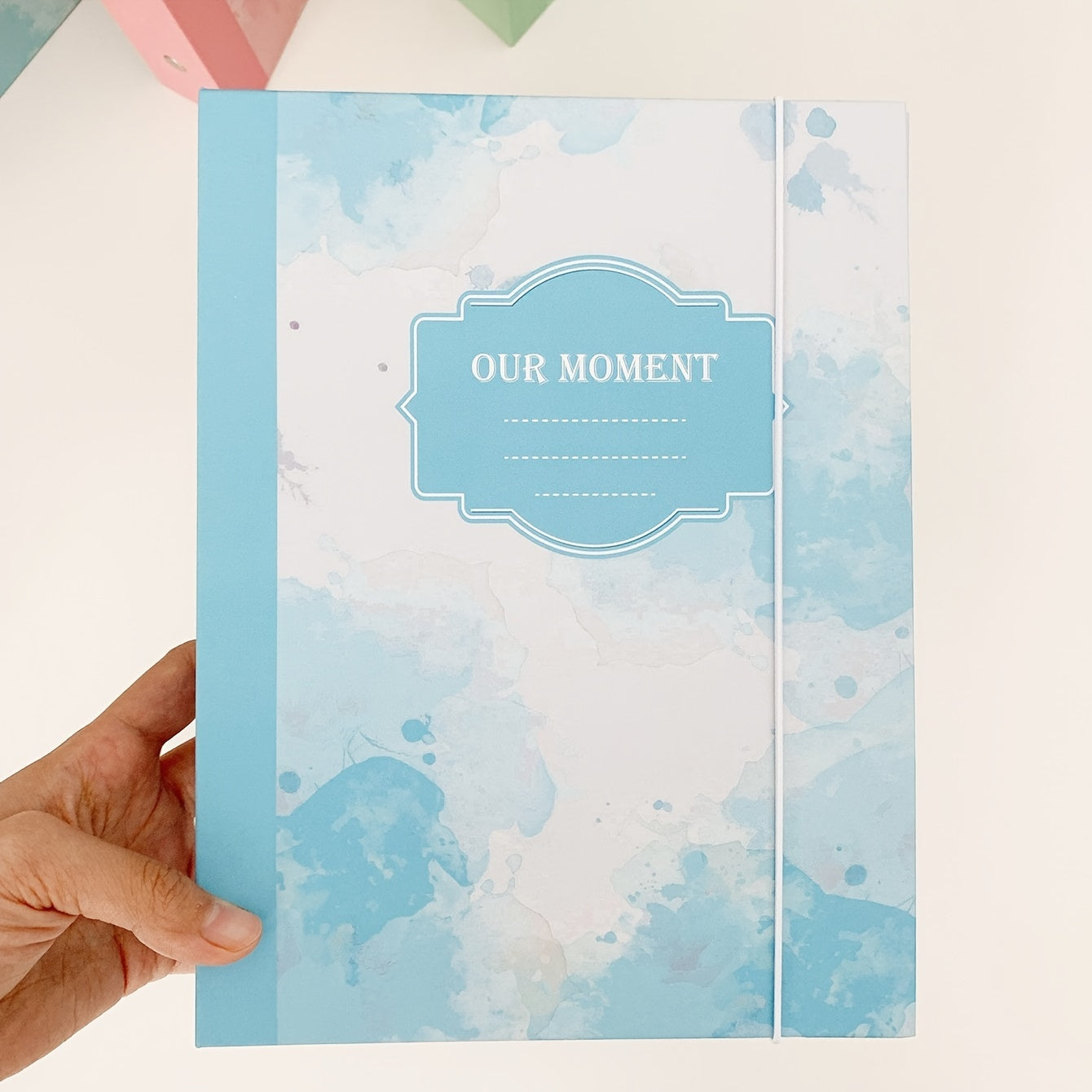 A5 Tie Dyed Splashed Ink Album 6 Rings Elastic Band No Paper