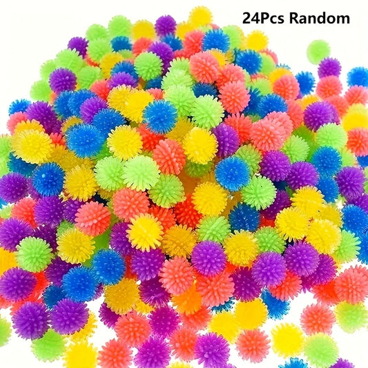 24pcs TPR Soft Plastic Relax Balls Multicolor Sensory Fidget Toys for Kids