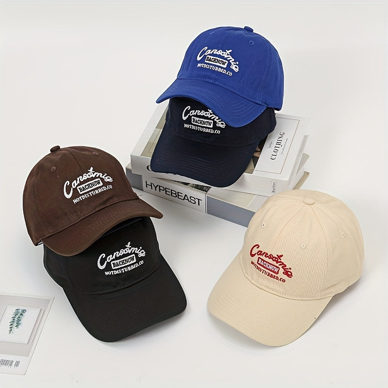 Letter Embroidery Baseball Cap Hip Hop Solid Cotton Dad Hats