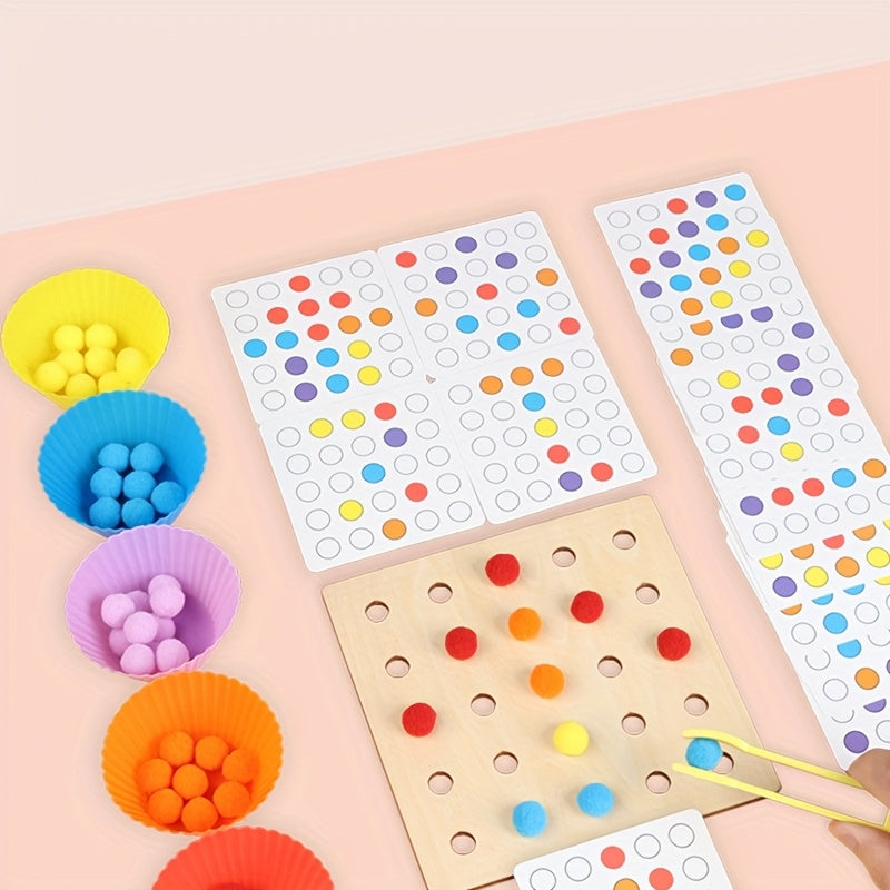 Bead Sorting Wooden Puzzle Toy for Cognitive Skill Development