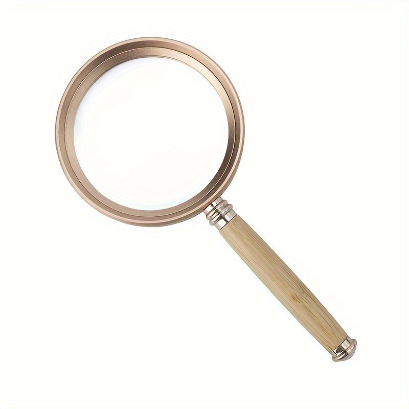 10X Magnifying Glass Handheld Wooden Handle Real Glass Reading Magnifier