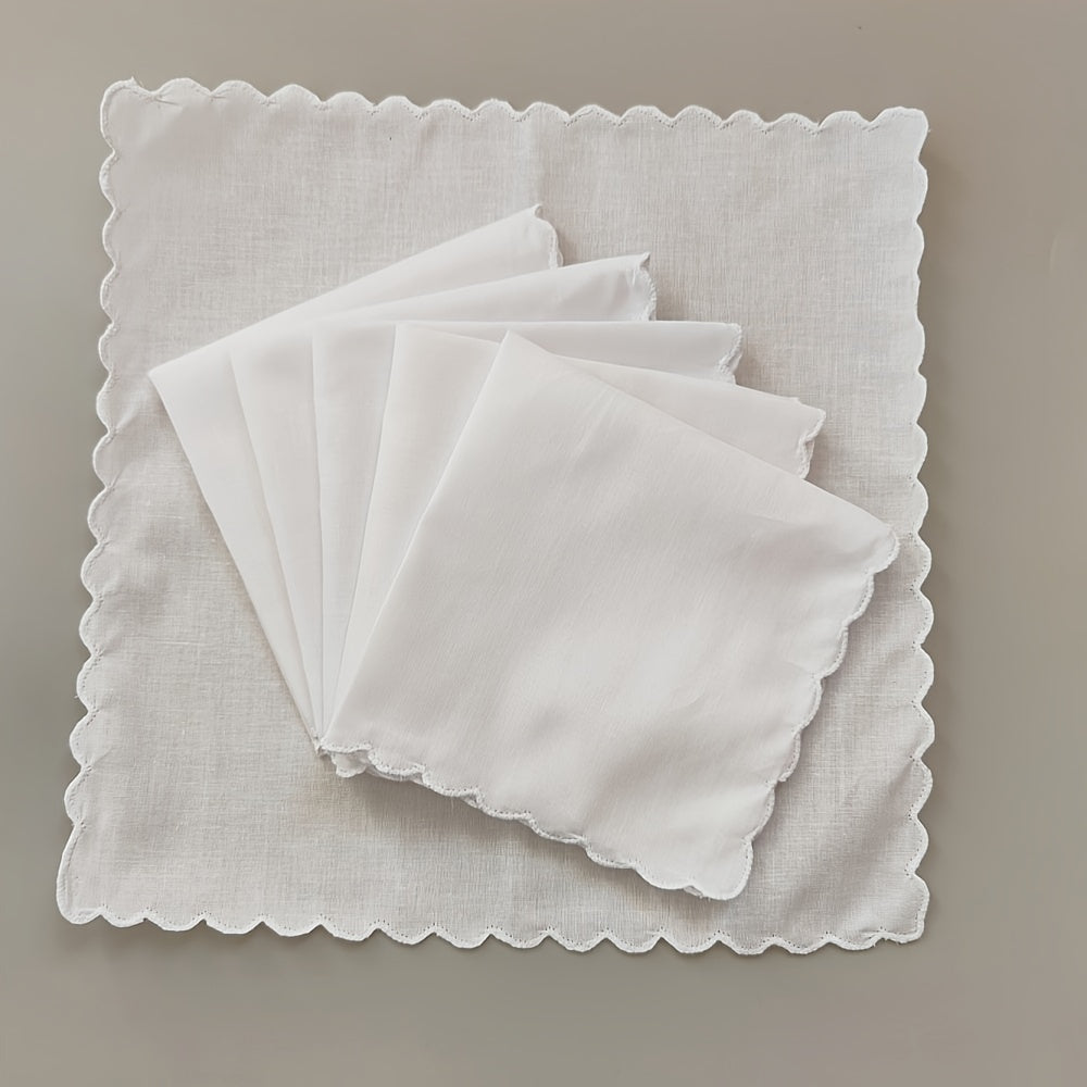 6pcs Crescent Shape Handkerchiefs for Wedding and DIY Supplies