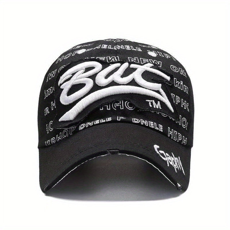 Letter Embroidery Ripped Baseball Cap Candy Cotton Sun Hat Lightweight Unisex