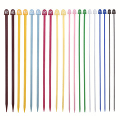 10 Pairs Colored Straight Single Pointed Knitting Needles Set 2mm-6.5mm