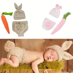 Newborn Rabbit Costume for Baby Photography - Cute Bunny Knitting