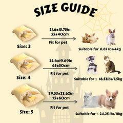 Cat Bed Cave Cat Sleeping Bag Washable Pet Bed Yellow