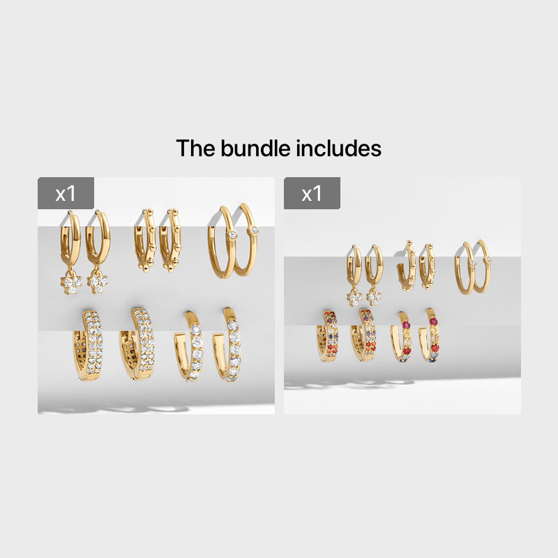 5 Pairs Geometric Stud Earrings Set