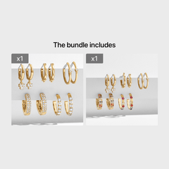 5 Pairs Geometric Stud Earrings Set