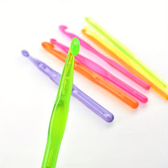 9pcs Crochet Hooks Knitting Tool Transparent Plastic Crochet Ergonomic Needle