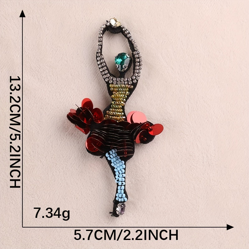 1pc Nail Beads Dancing Girl Embroidery Patch DIY Clothing Coat Accessories