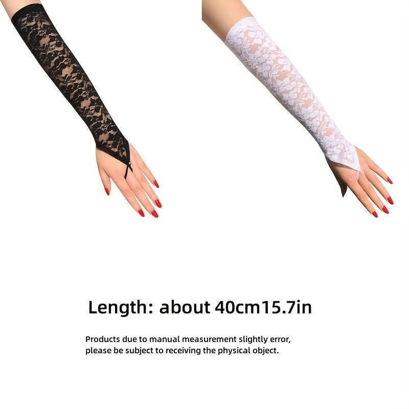 Lace Fingerless Gloves Long Gloves For Women Party Prom