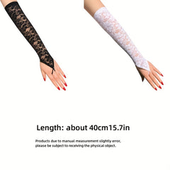 Lace Fingerless Gloves Long Gloves For Women Party Prom