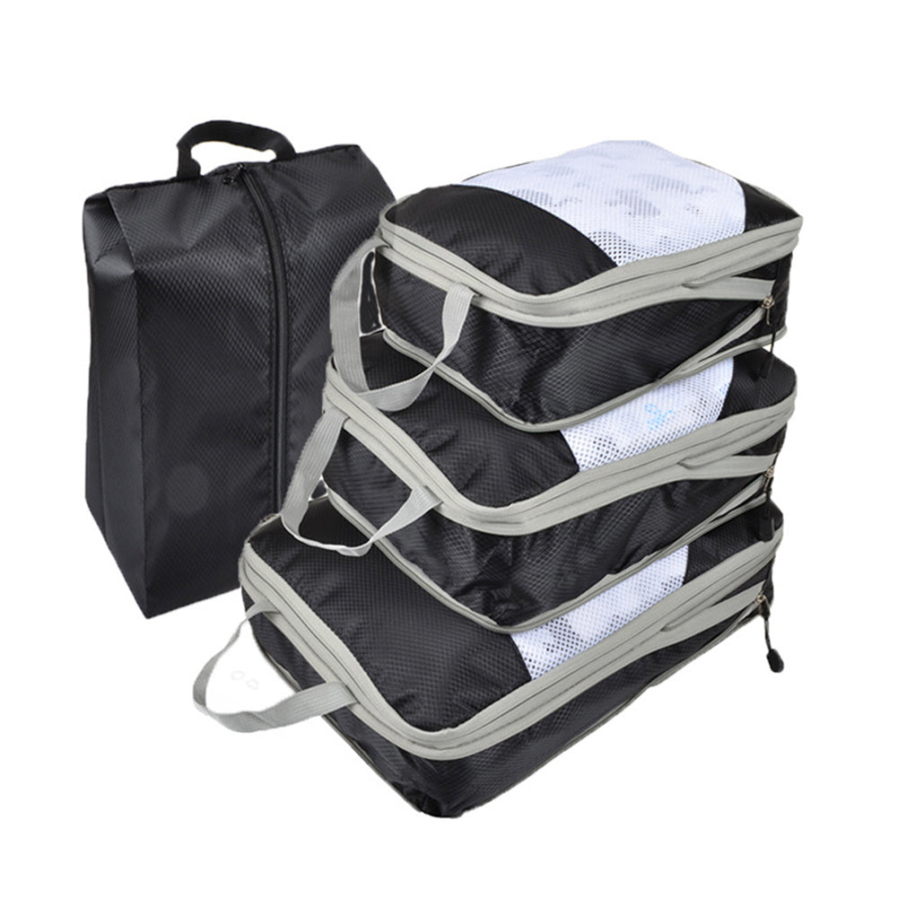 4pcs Travel Packing Cubes Compressible Storage Bags Organizers