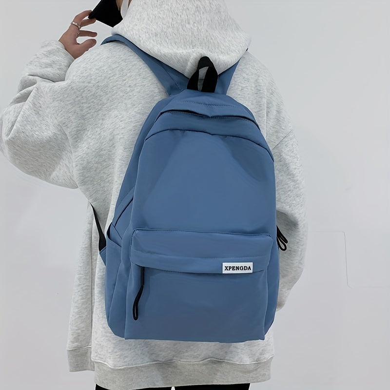 Men's Casual Solid Backpack Travel School Bag
