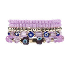 Boho Beaded Bracelet Set Stackable Hand Jewelry Women