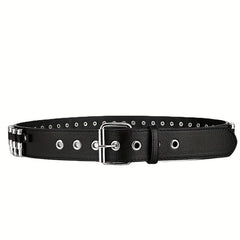 Adjustable Unisex Waist Belt Punk Bullets Rivet Studded Leather Belt