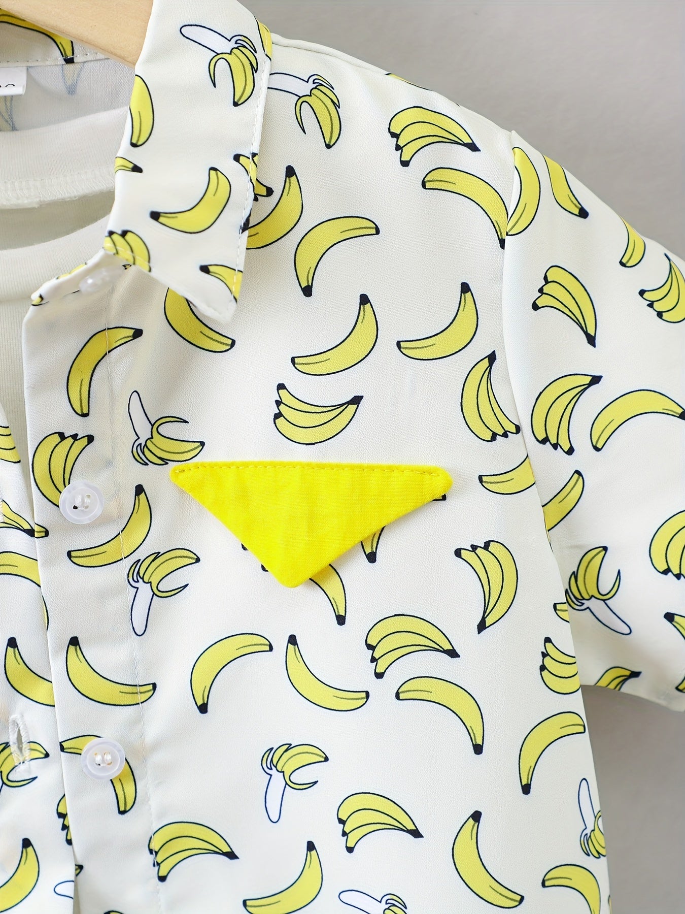 Boys Banana Print Shirt Vacation Beach Summer Kids Clothes