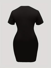  Bear Print Casual Tee Dress
