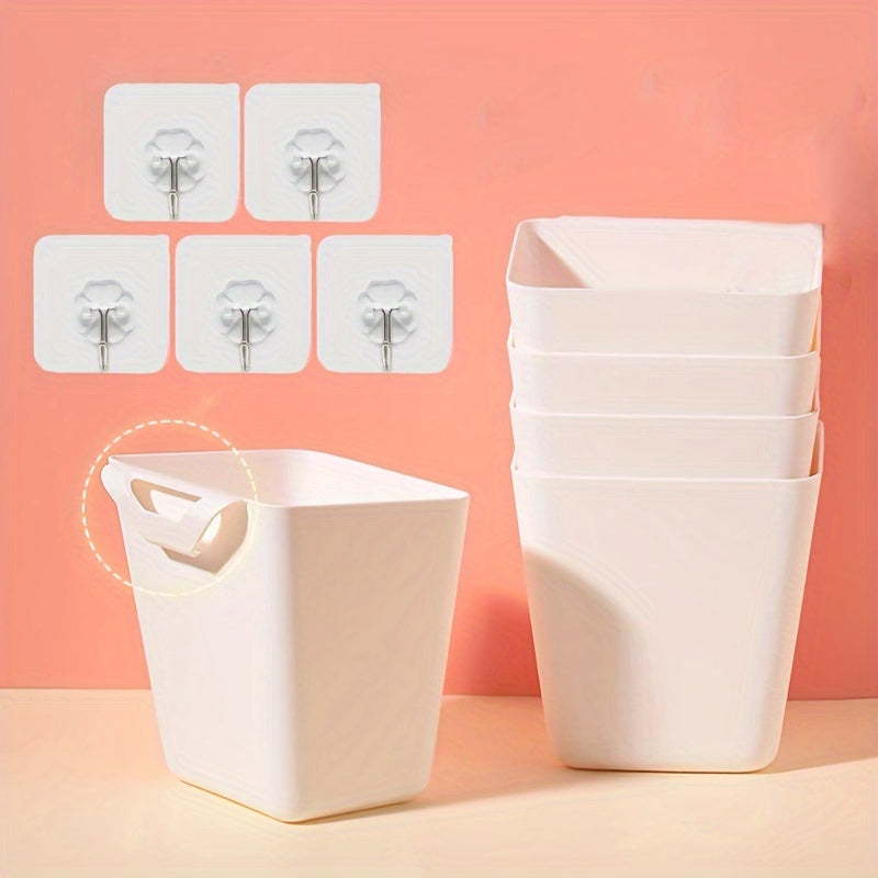 5pcs Hanging Pen Container Storage Boxes with Built-In Hooks