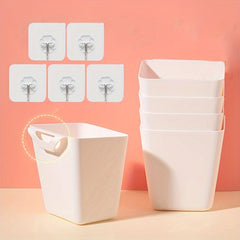 5pcs Hanging Pen Container Storage Boxes with Built-In Hooks