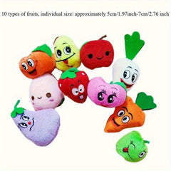 10pcs Cartoon Finger Puppet Toy Fruit Vegetable Shape Early Education