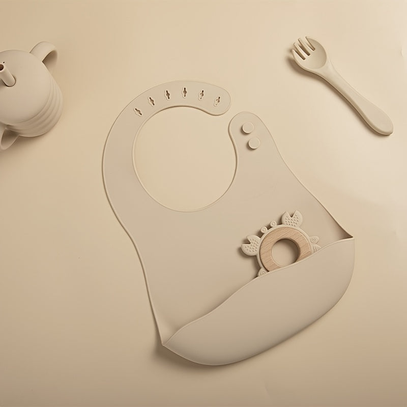 Waterproof Silicone Baby Bibs with Pocket