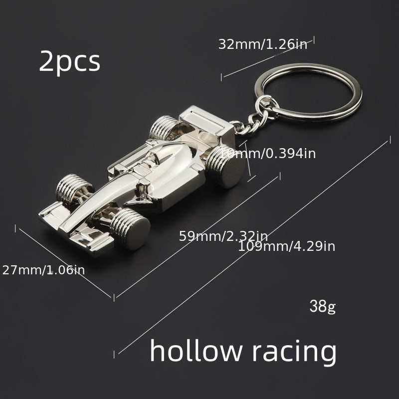 2pcs F1 Car Model Keychain Pendant for Car Keys Backpacks Wallets