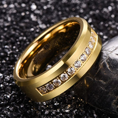 Zircon Engagement Rings Set Women Wedding Mens Ring