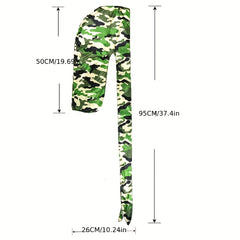 Men's Silk Camo Durag Street Style Pirate Hats & Long Tail Headscarves