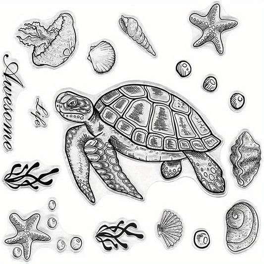 Summer Marine Animals Series Rubber Seal Stamps for Card Making