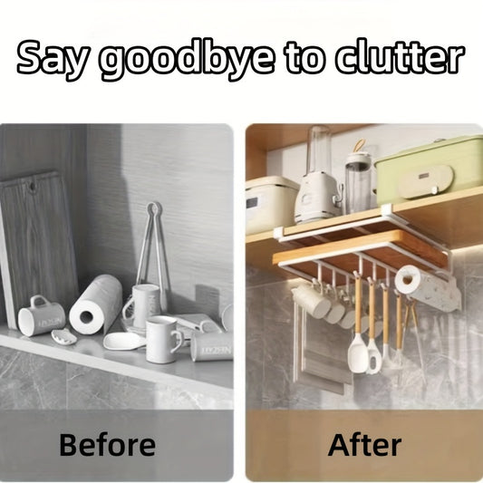 Storage Cabinet Paper Towel Rack Kitchen Punch Cutting Board Rack