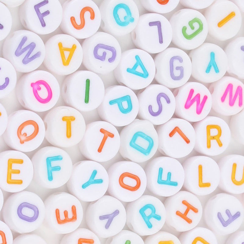 100pcs Alphabet Acrylic Beads for Jewelry Making & Crafting
