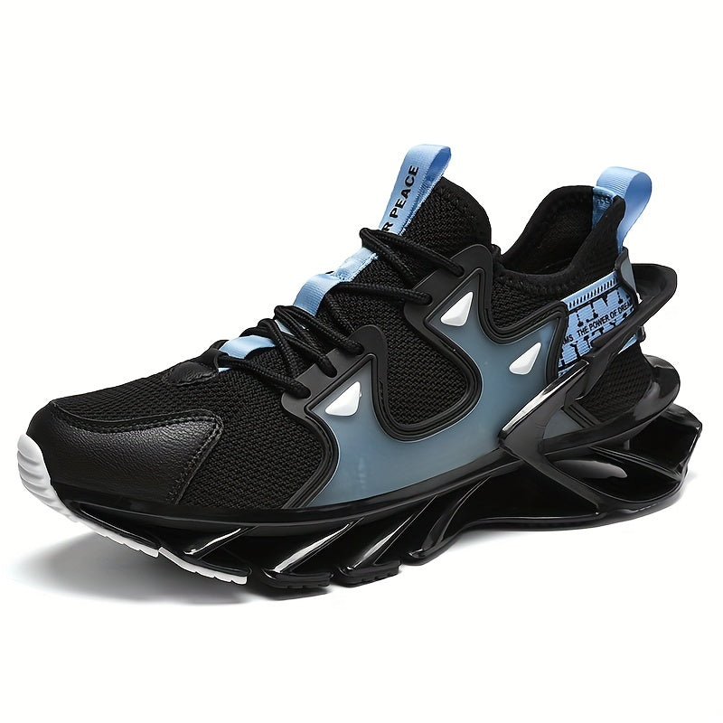 Men's Breathable Gradient Mesh Lace-up Blade Sneakers