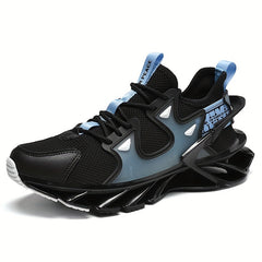 Men's Breathable Gradient Mesh Lace-up Blade Sneakers