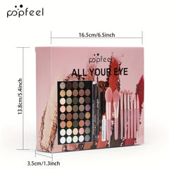 40 Colors Eyeshadow Palette Set with Makeup Brushes Eye Cosmetics