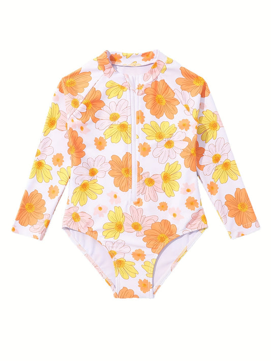 Girls Dreamy Flower 1pc Swimwear - Beach Vacation