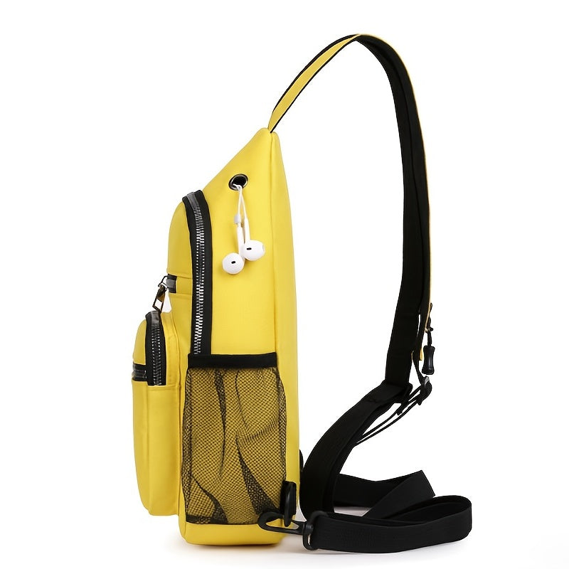 Zipper Front Sling Bag Casual Zipper Strap Backpack