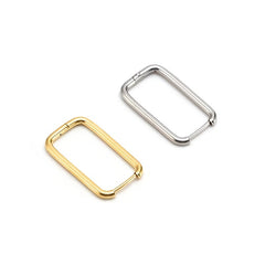 Rectangle Hoop Earrings 14K Plated Stainless Steel Women Earrings